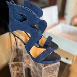 Shutz blue suede heels